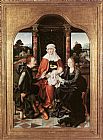 Joos Van Cleve Canvas Paintings - St Anne with the Virgin and Child and St Joachim